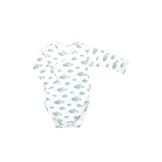 Bawełniane kopertowe body niemowlęce z długim rękawem w chmurki ze sklepu 5.10.15 w kategorii Body niemowlęce - zdjęcie 172048382