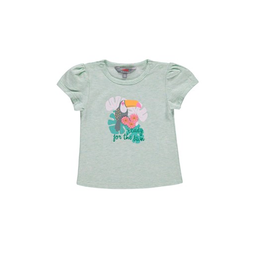 Dziewczęca bluzka z krótkim rękawem zielona ze sklepu 5.10.15 w kategorii Koszulki niemowlęce - zdjęcie 172048392
