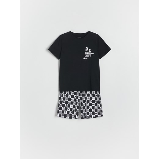 Reserved - Dwuczęściowa piżama z nadrukiem - czarny ze sklepu Reserved w kategorii Piżamy dziecięce - zdjęcie 172049762