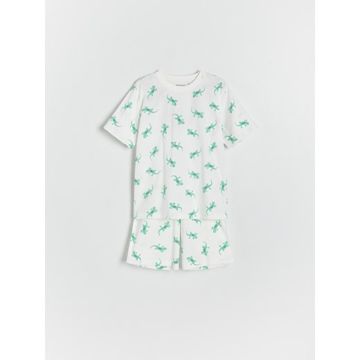 Reserved - Dwuczęściowa piżama z nadrukiem - złamana biel ze sklepu Reserved w kategorii Piżamy dziecięce - zdjęcie 172049953