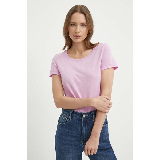 Sisley t-shirt damski kolor różowy ze sklepu ANSWEAR.com w kategorii Bluzki damskie - zdjęcie 172051190