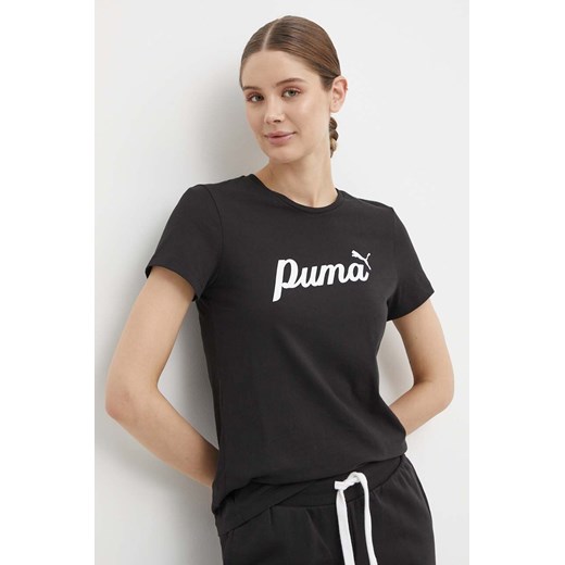 Puma t-shirt bawełniany damski kolor czarny 679315 ze sklepu ANSWEAR.com w kategorii Bluzki damskie - zdjęcie 172051261
