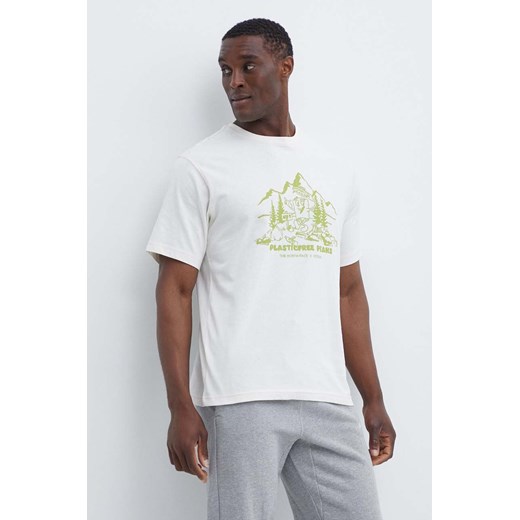 The North Face t-shirt bawełniany Patron Plasticfree Peaks męski kolor beżowy z nadrukiem NF0A87DXQLI1 ze sklepu ANSWEAR.com w kategorii T-shirty męskie - zdjęcie 172051504