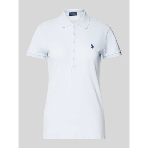 Koszulka polo o kroju slim fit z wyhaftowanym logo model ‘JULIE’ ze sklepu Peek&Cloppenburg  w kategorii Bluzki damskie - zdjęcie 172052873