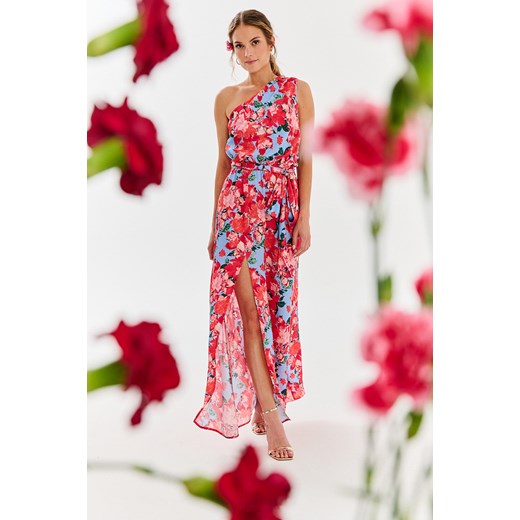 Sukienka asymetryczna Blooming Rose XS ze sklepu NAOKO w kategorii Sukienki - zdjęcie 172054003