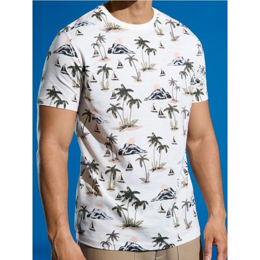 Sinsay - Koszulka z nadrukiem - kremowy ze sklepu Sinsay w kategorii T-shirty męskie - zdjęcie 172054584