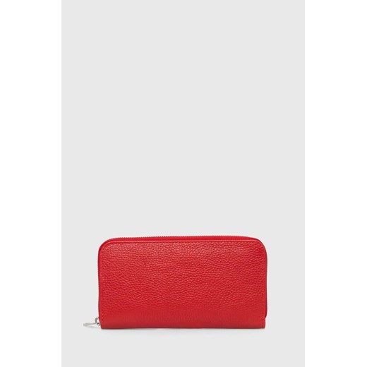 Answear Lab portfel skórzany damski kolor czerwony ze sklepu ANSWEAR.com w kategorii Portfele damskie - zdjęcie 172056410