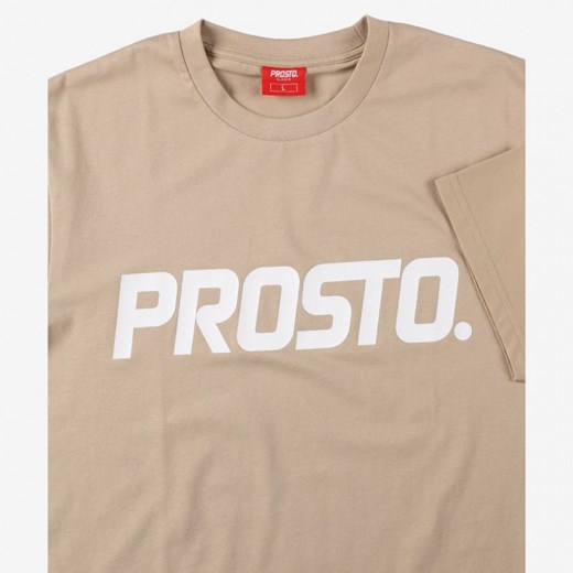 Męski t-shirt z nadrukiem Prosto Biglog - beżowy XL Sportstylestory.com
