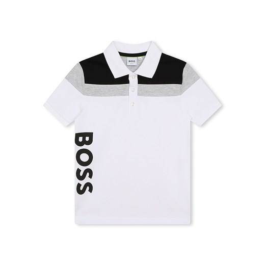 Hugo Boss Kids Koszulka polo w kolorze szaro-czarno-białym 128 wyprzedaż Limango Polska