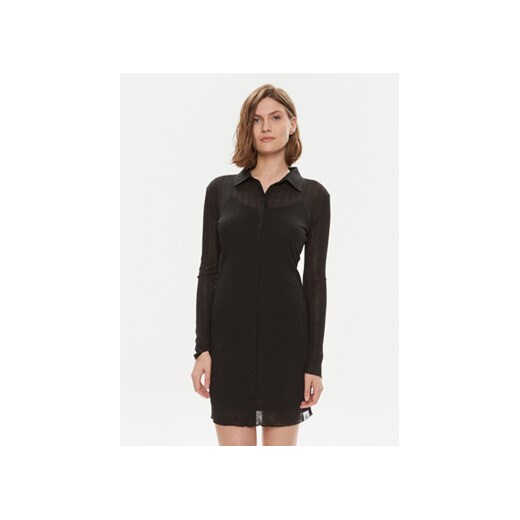 Calvin Klein Jeans Sukienka koszulowa J20J223047 Czarny Slim Fit ze sklepu MODIVO w kategorii Sukienki - zdjęcie 172060570