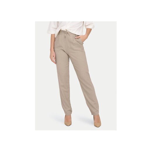 ONLY Spodnie materiałowe Caro Poptrash 15278710 Beżowy Comfort Fit ze sklepu MODIVO w kategorii Spodnie damskie - zdjęcie 172060862