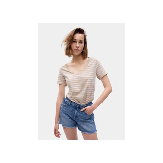 Gap T-Shirt 740140-58 Beżowy Regular Fit ze sklepu MODIVO w kategorii Bluzki damskie - zdjęcie 172061724