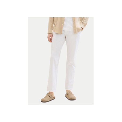 Tom Tailor Spodnie materiałowe 1041171 Biały Regular Fit ze sklepu MODIVO w kategorii Spodnie męskie - zdjęcie 172061731