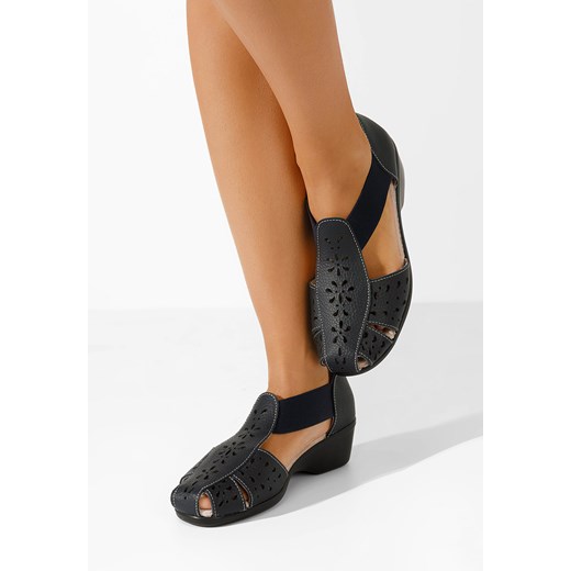 Granatowe sandały damskie skórzane Melona V2 ze sklepu Zapatos w kategorii Sandały damskie - zdjęcie 172063063