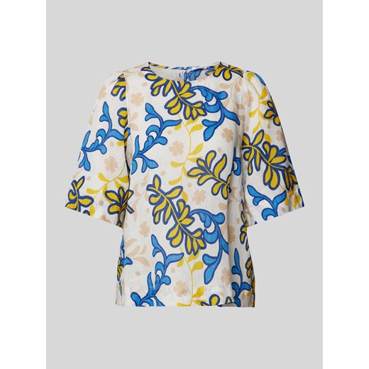 Bluzka lniana z nadrukiem na całej powierzchni model ‘Washer!’ ze sklepu Peek&Cloppenburg  w kategorii Bluzki damskie - zdjęcie 172065073