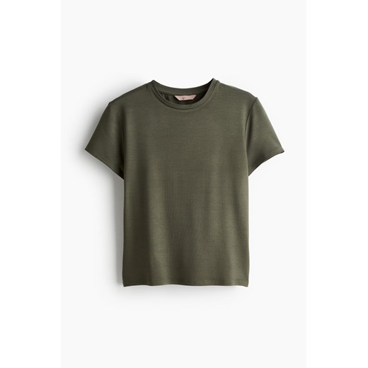 H & M - Dopasowany T-shirt - Zielony H & M L H&M