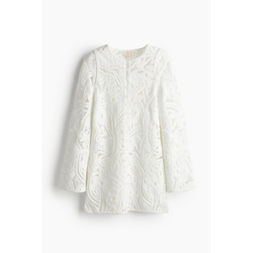 H & M - Sukienka o wyglądzie szydełkowej robótki - Biały H & M M H&M