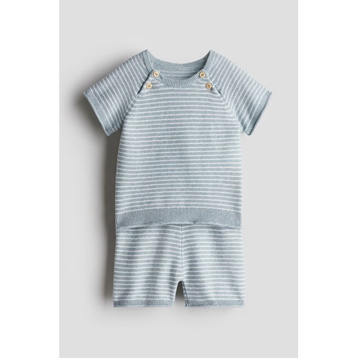 H & M - Komplet 2-częściowy z topem i szortami - Turkusowy ze sklepu H&M w kategorii Odzież dla niemowląt - zdjęcie 172068590