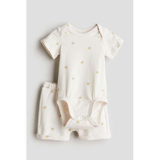 H & M - Bawełniany komplet 2-częściowy - Biały ze sklepu H&M w kategorii Odzież dla niemowląt - zdjęcie 172068610
