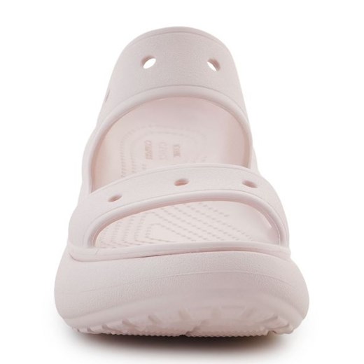 Beżowe klapki damskie Crocs z gumy płaskie