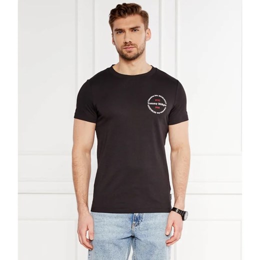 T-shirt męski Tommy Hilfiger wiosenny czarny z krótkimi rękawami