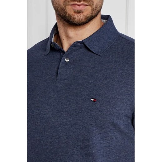 T-shirt męski niebieski Tommy Hilfiger z bawełny z krótkim rękawem 