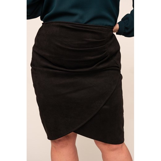 Czarna Spódnica z marszczeniem KABI Wzór 1 ze sklepu TONO w kategorii Spódnice - zdjęcie 172072202
