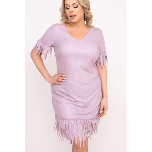 Lilioworóżowa Sukienka błyszcząca INFLUENCER ze sklepu TONO w kategorii Sukienki - zdjęcie 172072580