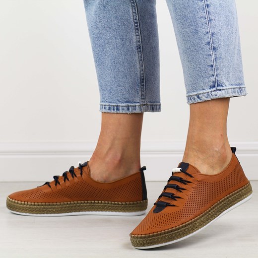 Trampki damskie Izzy płaskie jesienne ze skóry 