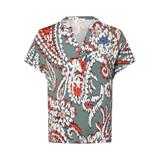 Bluzka damska S.Oliver w abstrakcyjnym wzorze z jerseyu na lato 