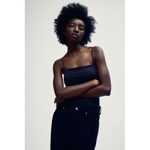 H & M - Body na wąskich ramiączkach - Czarny ze sklepu H&M w kategorii Bluzki damskie - zdjęcie 172073210