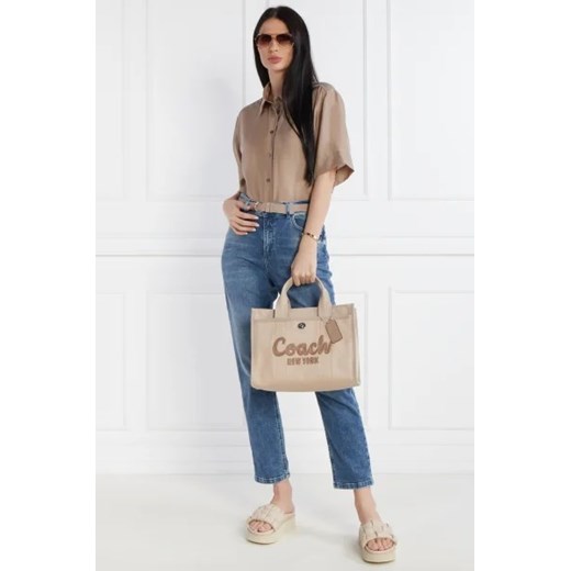 Shopper bag Coach na ramię matowa duża 