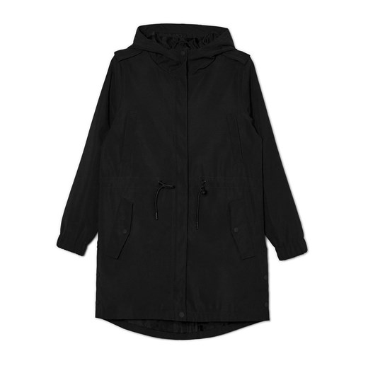 Cropp - Czarna parka z kapturem - czarny Cropp XL okazja Cropp