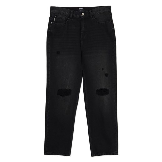 Cropp - Czarne jeansy loose baggy - czarny Cropp 32/34 Cropp