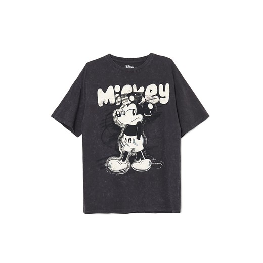 Cropp - Koszulka oversize z nadrukiem Mickey Mouse - szary Cropp S Cropp