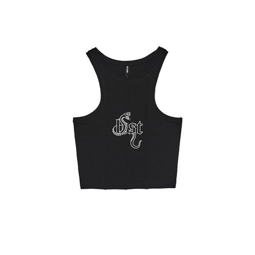 Cropp - Czarny top z napisem - czarny Cropp S Cropp