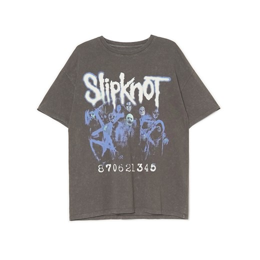 Cropp - Szara koszulka z nadrukiem Slipknot - szary Cropp S Cropp