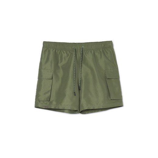 Cropp - Ciemnozielone szorty kąpielowe - zielony Cropp S Cropp