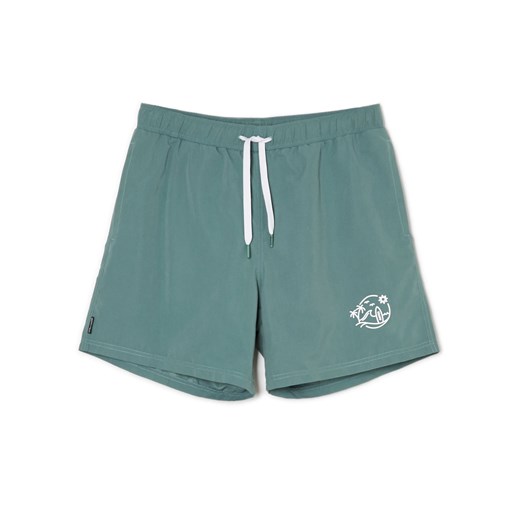 Cropp - Zielone szorty kąpielowe z kieszeniami - zielony Cropp S Cropp