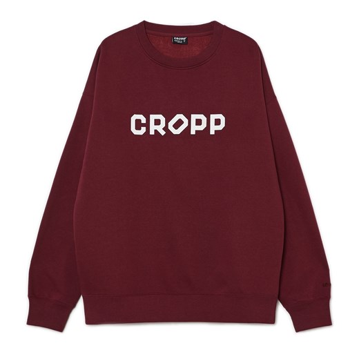 Cropp - Bordowa bluza z napisem CROPP - kasztanowy Cropp XS okazja Cropp