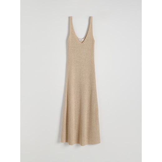 Reserved - Dzianinowa sukienka maxi - beżowy ze sklepu Reserved w kategorii Sukienki - zdjęcie 172081933