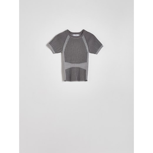 Reserved - Prążkowana bluzka z wiskozą - szary ze sklepu Reserved w kategorii Bluzki damskie - zdjęcie 172082102