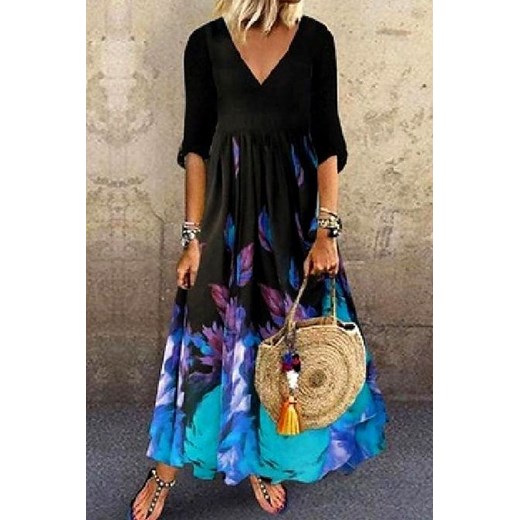 Sukienka KROCHEDA BLUE ze sklepu Ivet Shop w kategorii Sukienki - zdjęcie 172083411