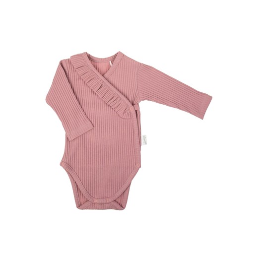 Kopertowe body dziewczęce z długim rękawem w kolorze wrzosowym ze sklepu 5.10.15 w kategorii Body niemowlęce - zdjęcie 172084164