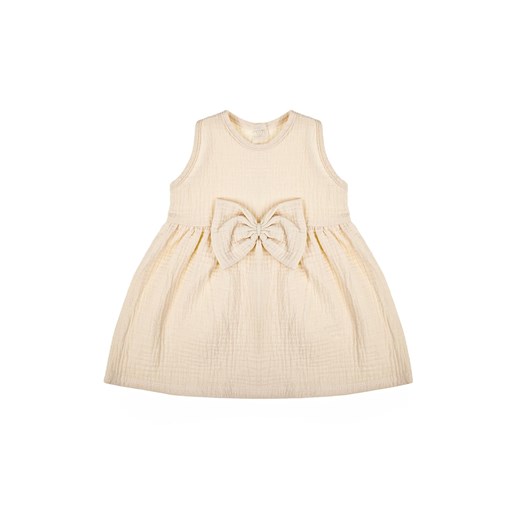 Muślinowa sukienka na ramiączkach dla dziewczynki w kolorze beżowym ze sklepu 5.10.15 w kategorii Sukienki niemowlęce - zdjęcie 172084170