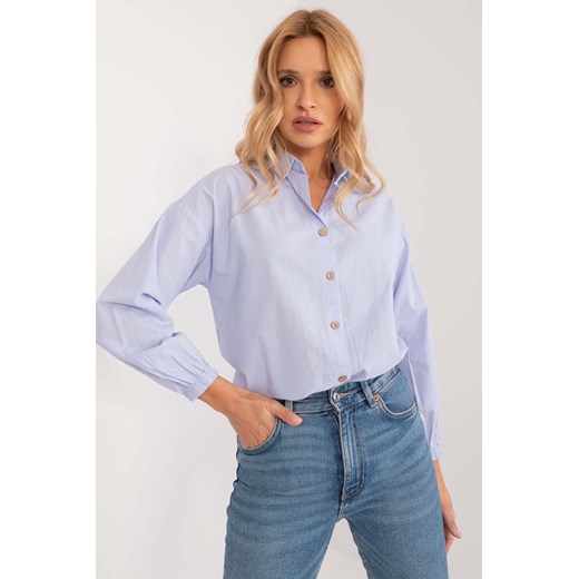 Damska koszula oversize z bawełny jasnoniebieska ze sklepu 5.10.15 w kategorii Koszule damskie - zdjęcie 172084202