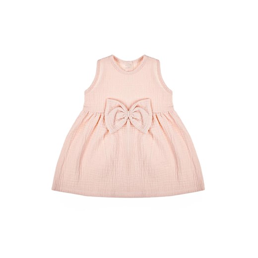 Muślinowa sukienka na ramiączkach dla dziewczynki w kolorze różowym ze sklepu 5.10.15 w kategorii Sukienki niemowlęce - zdjęcie 172084211
