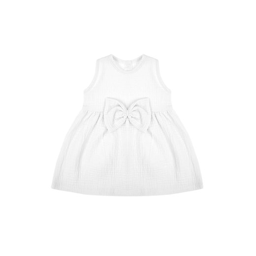 Muślinowa sukienka na ramiączkach dla dziewczynki w kolorze białym ze sklepu 5.10.15 w kategorii Sukienki niemowlęce - zdjęcie 172084224