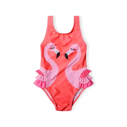 Jednoczęściowy kostium kąpielowy z falbankami - flamingi Minoti 116/122 5.10.15