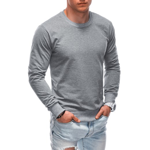 Bluza męska bez kaptura 1667B - szara ze sklepu Edoti w kategorii Bluzy męskie - zdjęcie 172084830